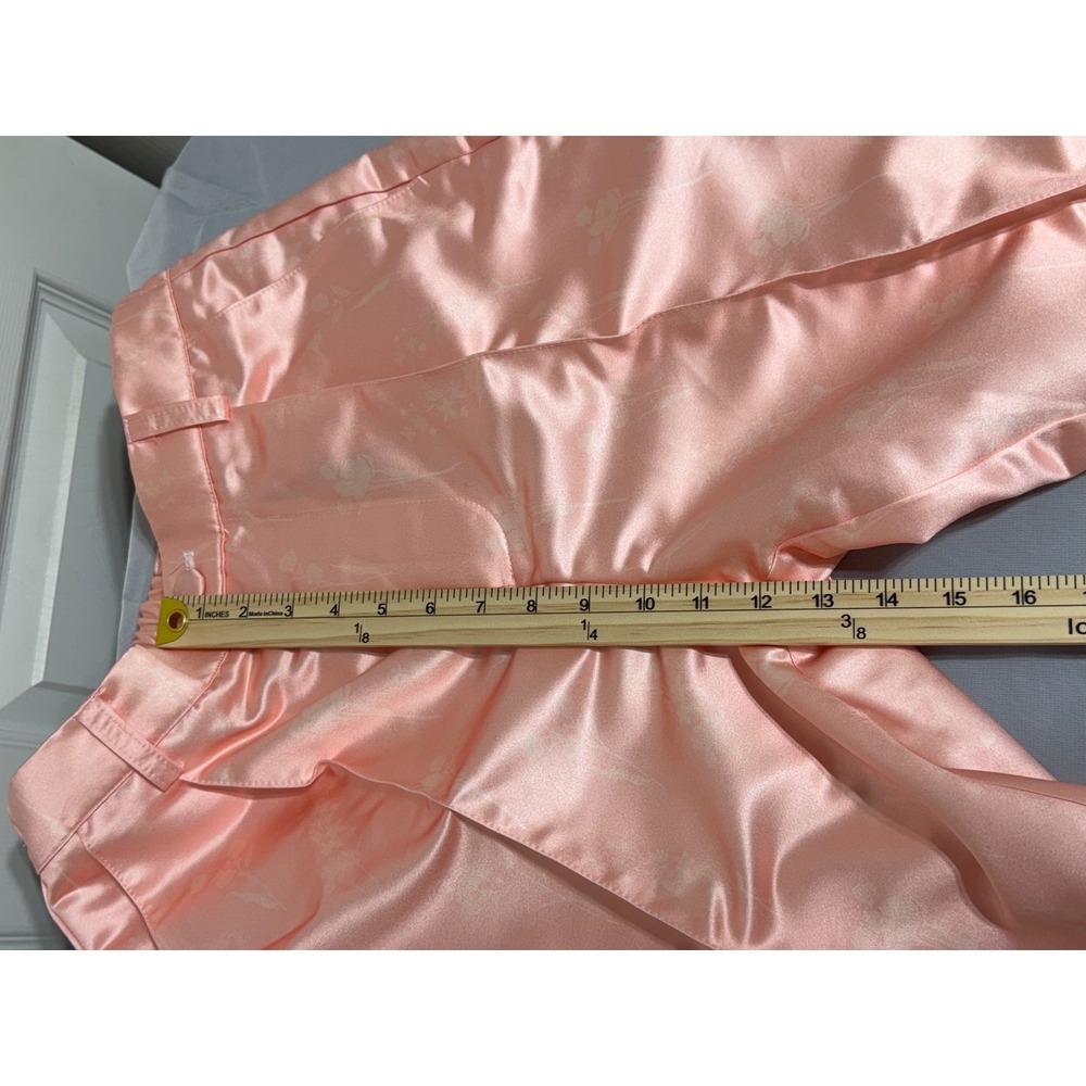 TS Couture Peach Pink Satin Floral Jacquard 2 Piece Pant Suit Set Womens 10 NEW - Picture 14 of 16